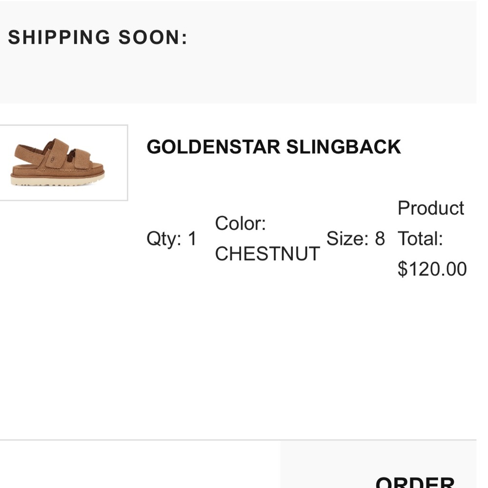 UGG Tan Sandals with Cream Sole - Picture 2 of 6